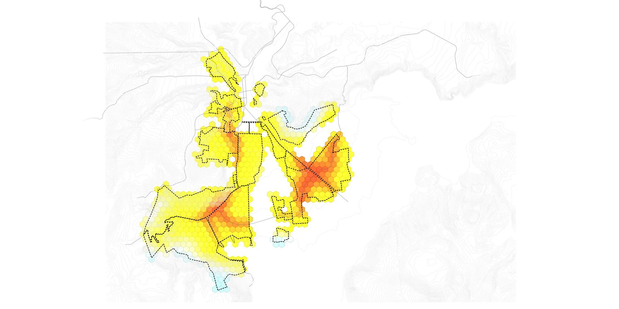 Map of Guatemala City with highlighted zones